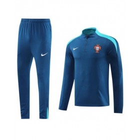 Portugal Zipper Sweatshirt Kit(Top+Pants) Blue 2024/25