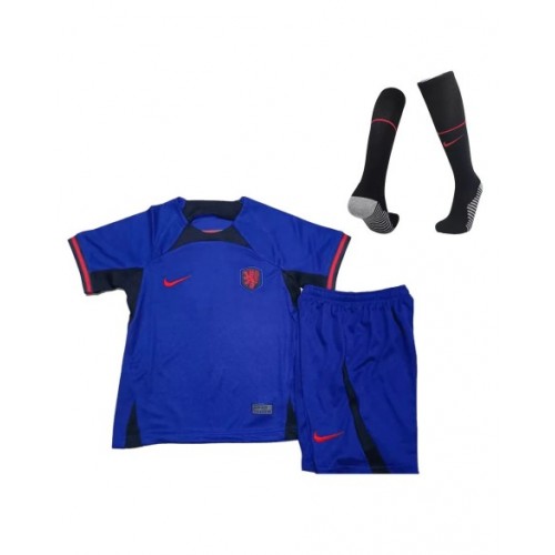 Youth Netherlands Jersey Whole Kit 2022 Away World Cup