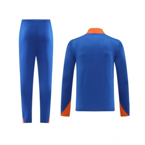 Netherlands Zipper Sweat Kit(Top+Trouser) Blue 2024/25